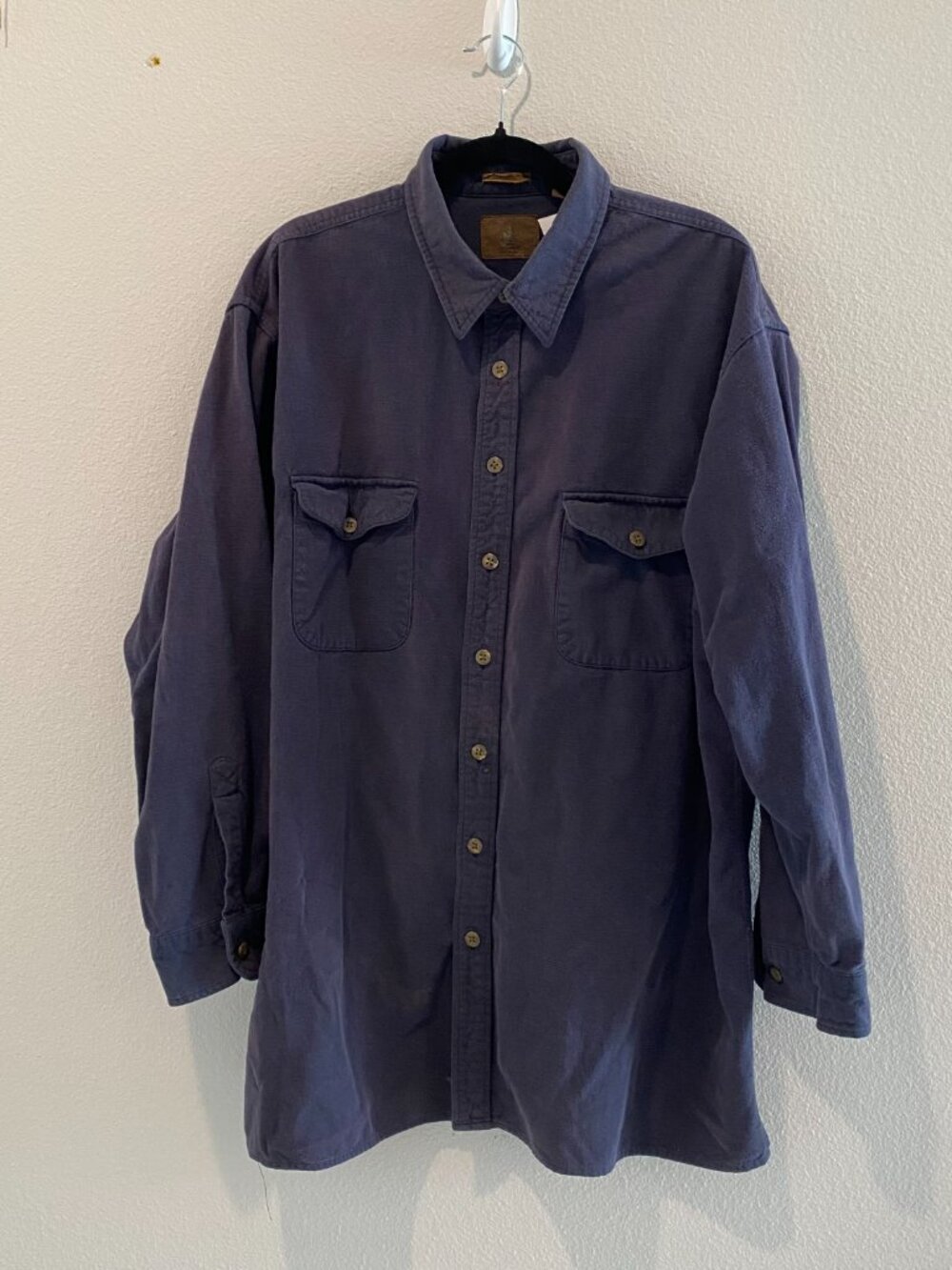 St Johns Bay Men 2XLT Faded Purple Cotton Canvas Utility Shacket Jacket